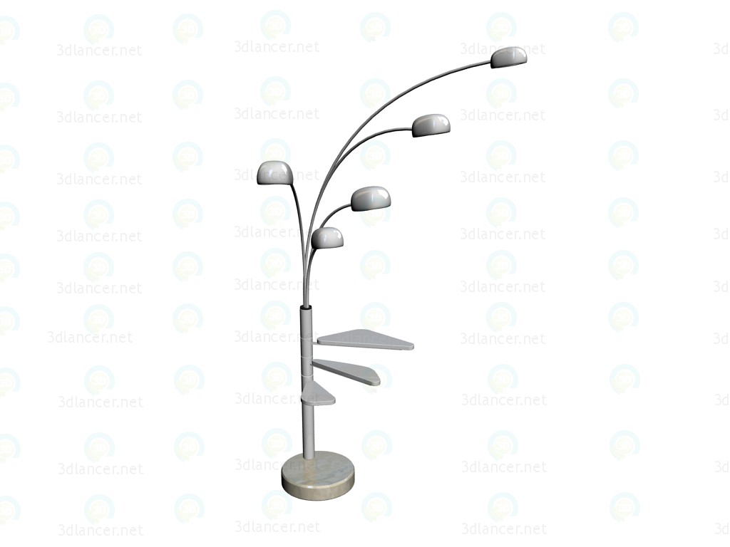 3d model Lámpara de pie "cinco dedos blanco mesa" - vista previa