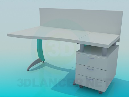 Modelo 3d Mesa de escritório - preview