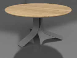 Coffee table Ø80 (Anthracite, Iroko wood)