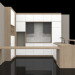 3d model Kitchen with island, minimalism. 3500x3480x2770 (h) mm - preview