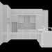 3D Modell Küche mit Insel, Minimalismus. 3500 x 3480 x 2770 (h) mm - Vorschau
