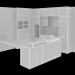 3D Modell Küche mit Insel, Minimalismus. 3500 x 3480 x 2770 (h) mm - Vorschau