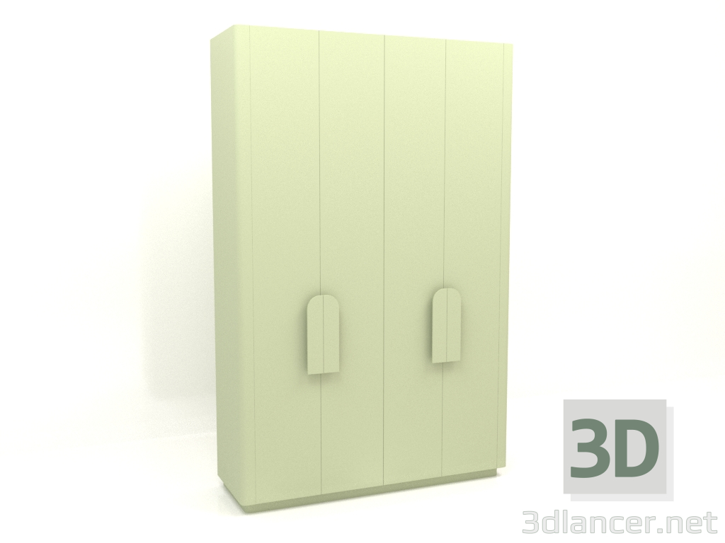 3D Modell Kleiderschrank MW 04 Lack (Option 2, 1830x650x2850, hellgrün) - Vorschau