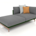 Modelo 3d Módulo de sofá, seção 2 esquerda (verde garrafa) - preview