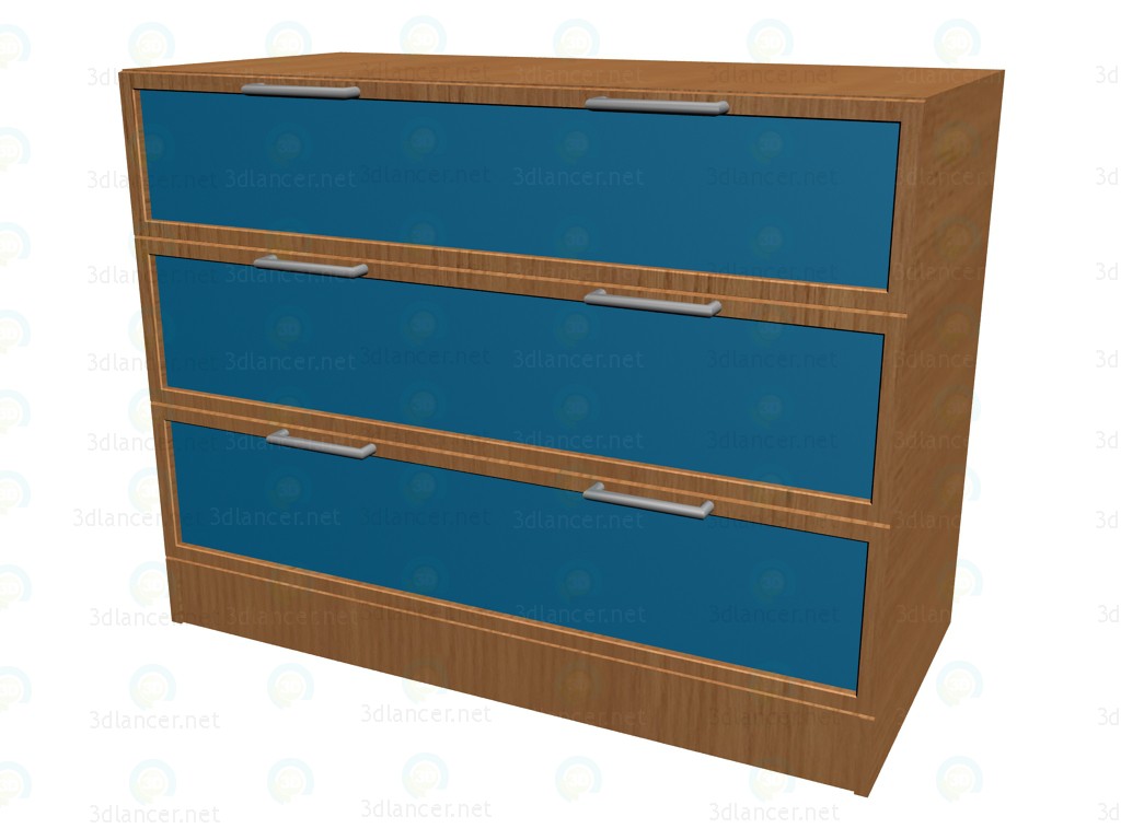 3d model Chest of drawers 3 boxes K703 - preview