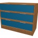 3d model Chest of drawers 3 boxes K703 - preview
