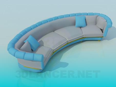 3D modeli Yarım daire şeklindeki kanepe - önizleme