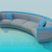 modèle 3D Canapé semi-circulaire - preview