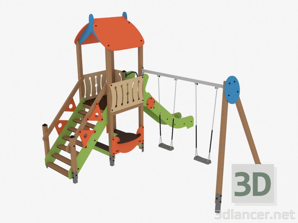 3d модель Детский игровой комплекс (V1102) – превью