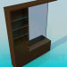 3d model Mirror with pedestal and racks - preview
