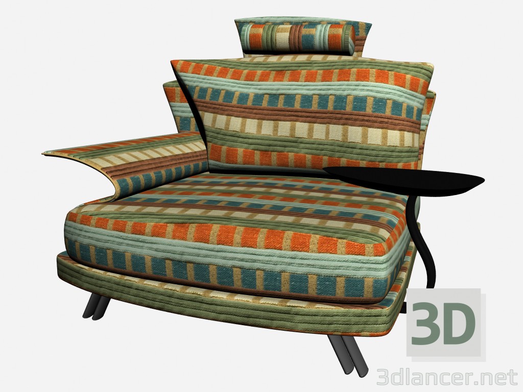 modèle 3D Super chaise roy avec support et appui-tête - preview