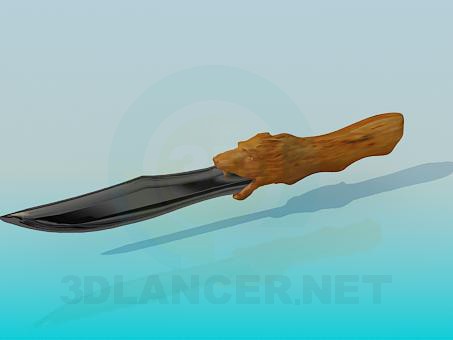 Modelo 3d Uma faca com cabo de madeira - preview