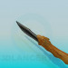 3d model Un cuchillo con mango de madera - vista previa
