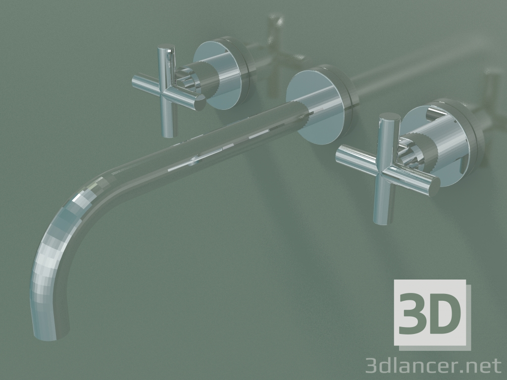 modello 3D Miscelatore lavabo a parete senza scarico (36717892-000010) - anteprima