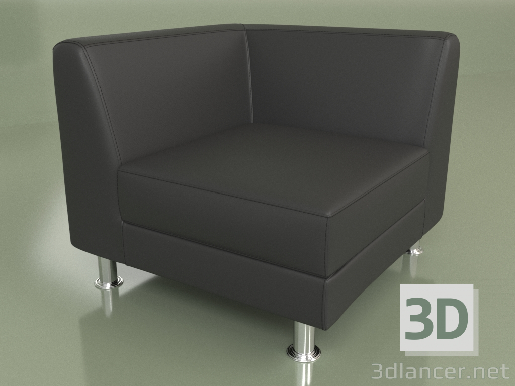 3d model Corner section Evolution (Black leather) - preview