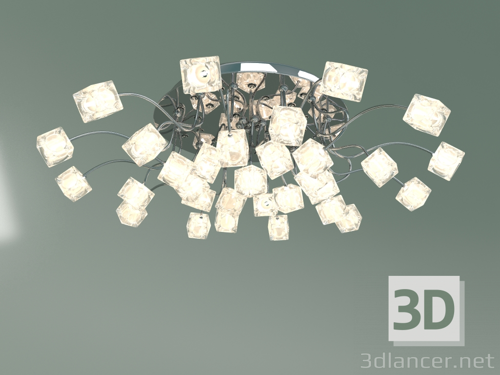 modello 3D Lampadario a LED a soffitto Trinity 80113-31 (cromo-bianco) - anteprima