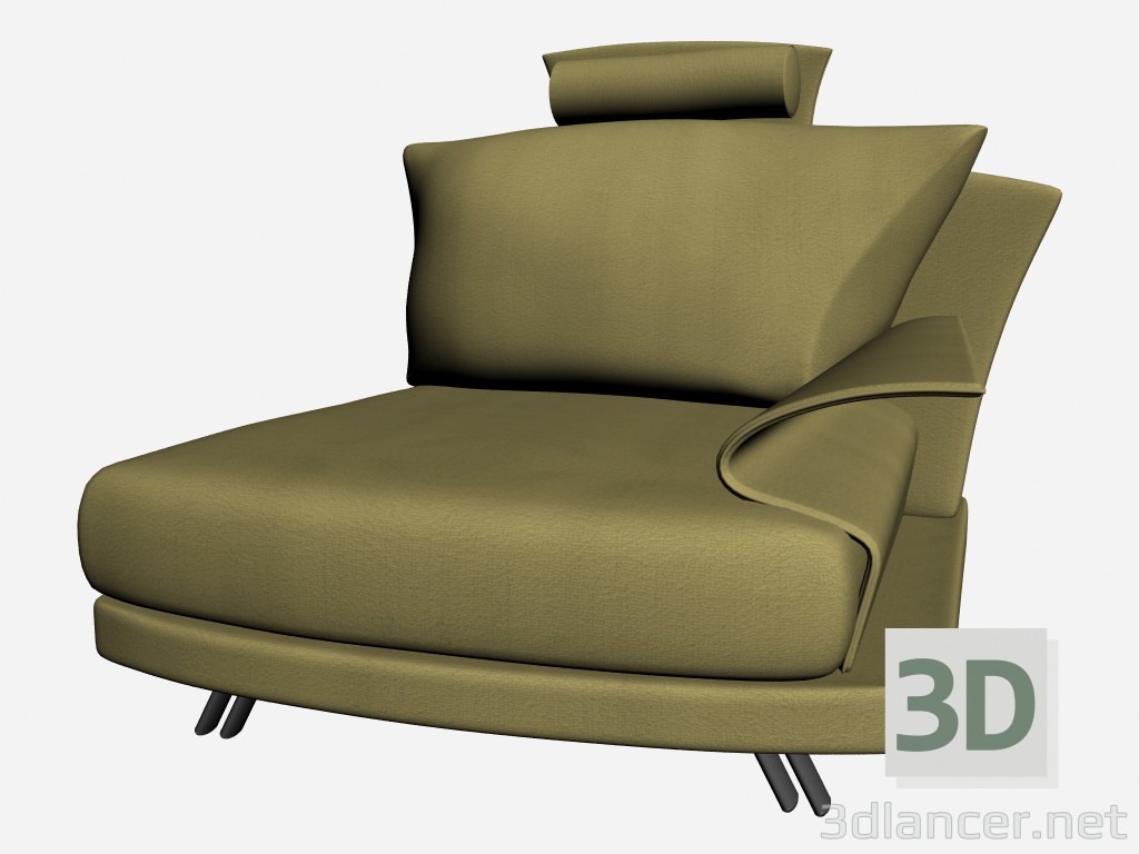 3d модель Кресло Super roy с подголовником 2 – превью