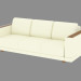 3d модель Диван-кровать кожаный трехместный – превью