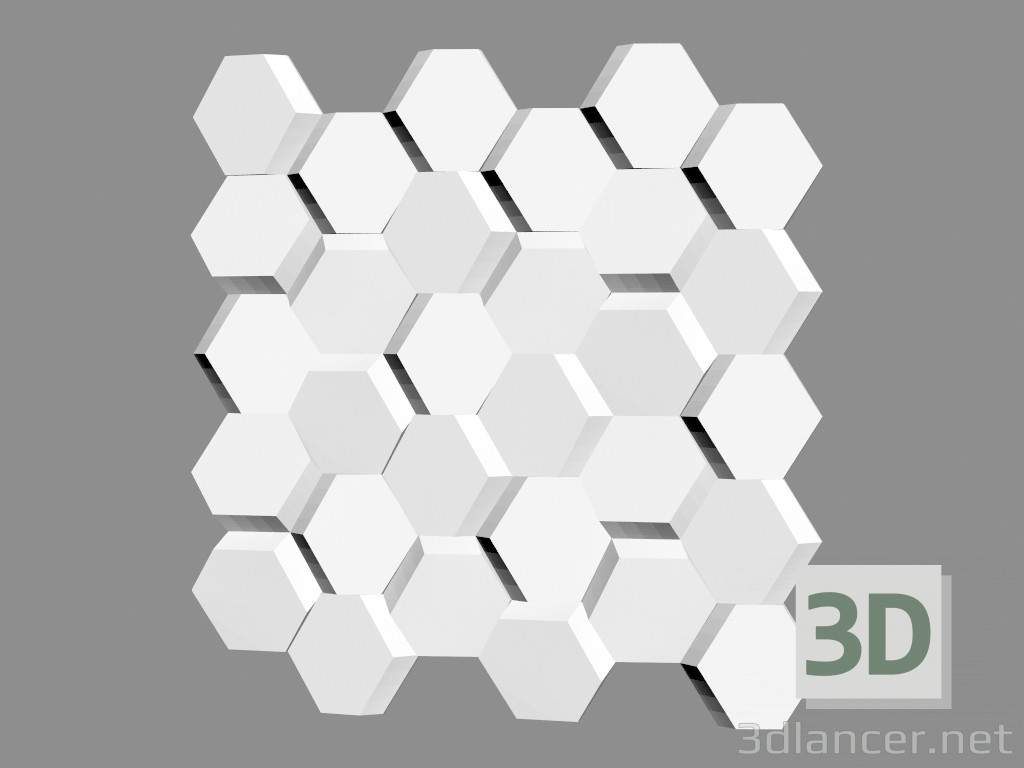 3D modeli Alçı duvar paneli (sanat 1003) - önizleme