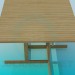 3d model Wooden dining table - preview