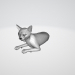 3d model Gato con pelaje negro - vista previa