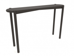 Table console (extrémité arrondie) (1215x280x754, bois brun foncé)