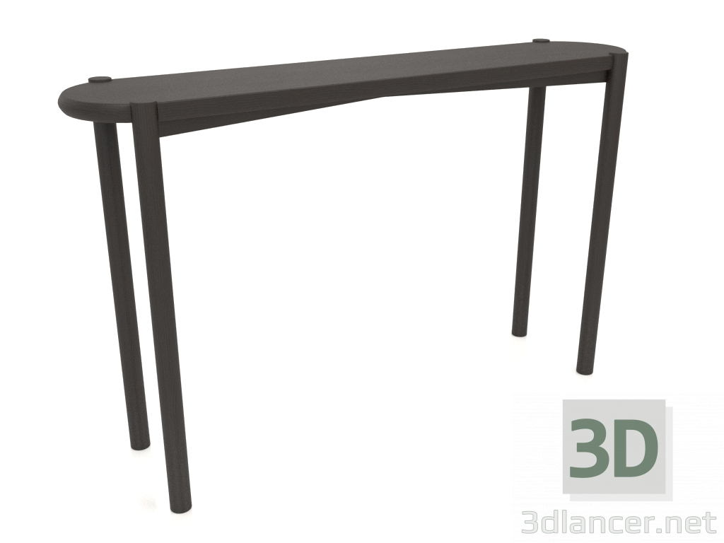 modèle 3D Table console (extrémité arrondie) (1215x280x754, bois brun foncé) - preview