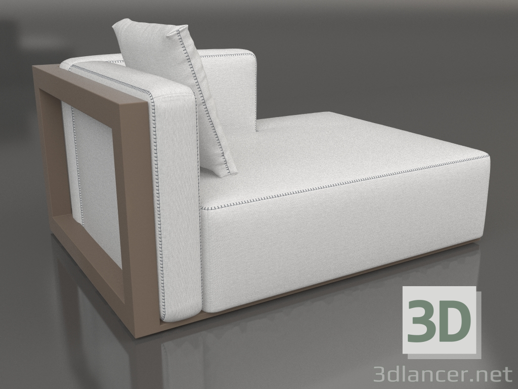 3d model Módulo sofá sección 2 derecha (Bronce) - vista previa
