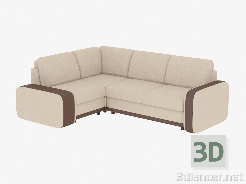 modello 3D Modulo angolo divano letto - anteprima
