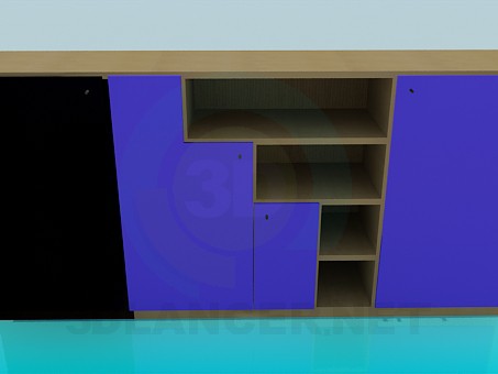 3d model Cupboard with open shelves - preview