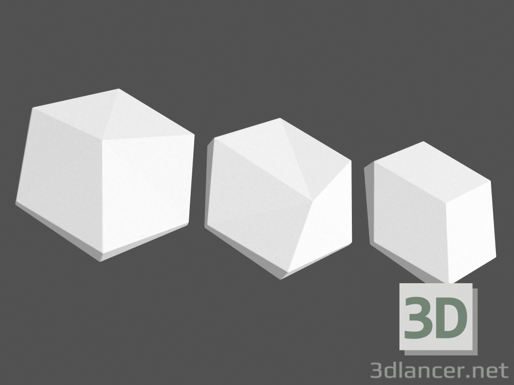 3d модель 3D панелі (елементи) Cube – превью