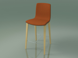 Bar stool 3994 (4 wooden legs, polypropylene, with front trim, natural birch)
