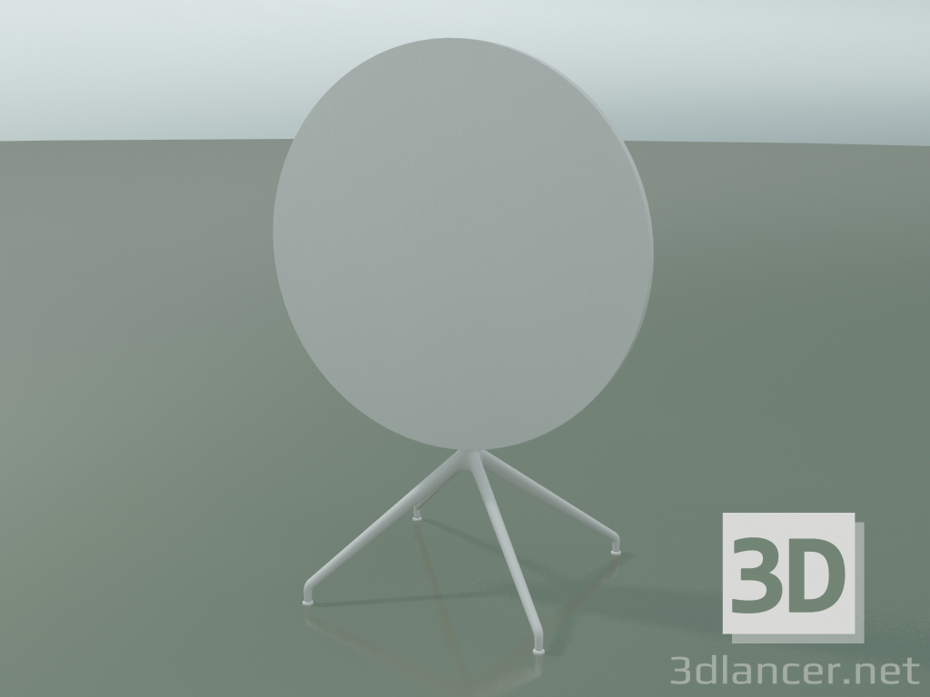 modello 3D Tavolo rotondo 5711, 5728 (H 74 - Ø79 cm, piegato, bianco, V12) - anteprima