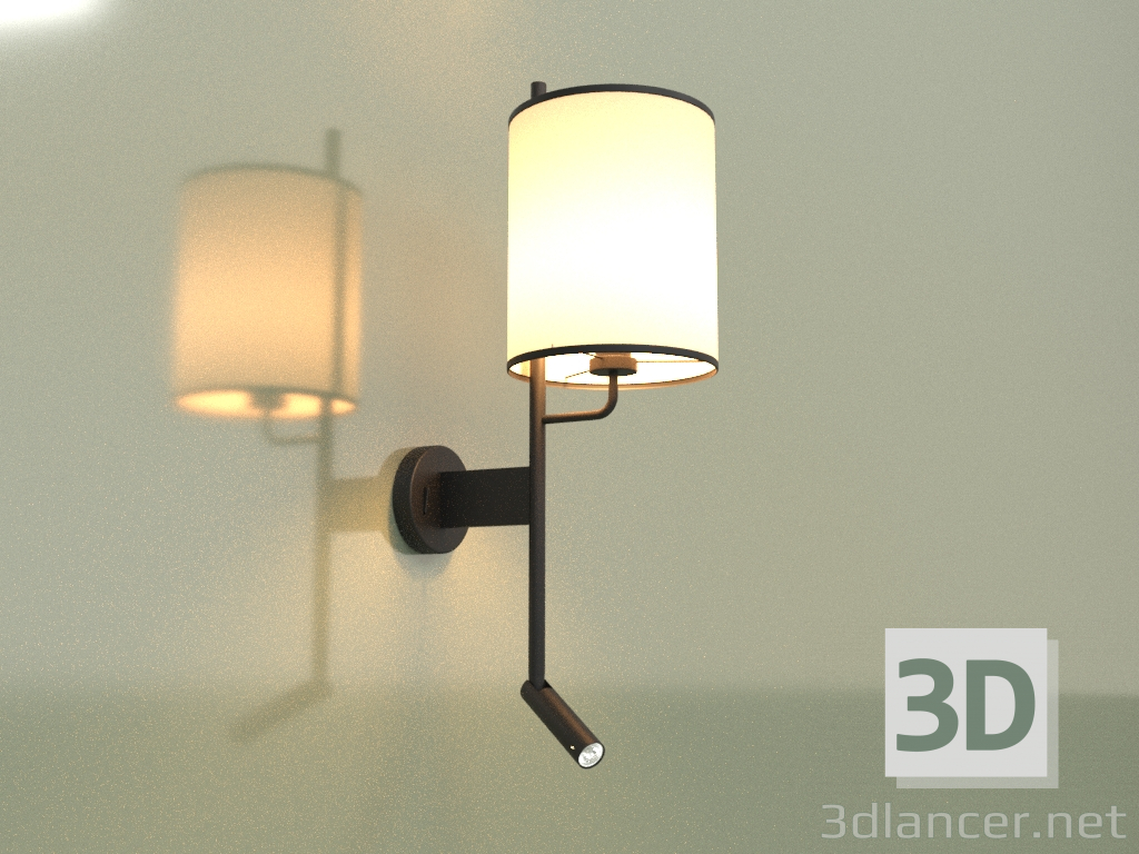 modello 3D Lampada da parete VORO 3200K BK+BK 15025 - anteprima