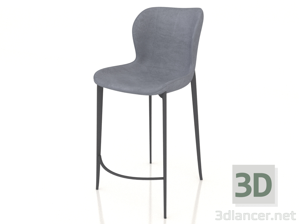 3 डी मॉडल अर्ध-बार कुर्सी हेलेना (ग्रे - काला) - पूर्वावलोकन