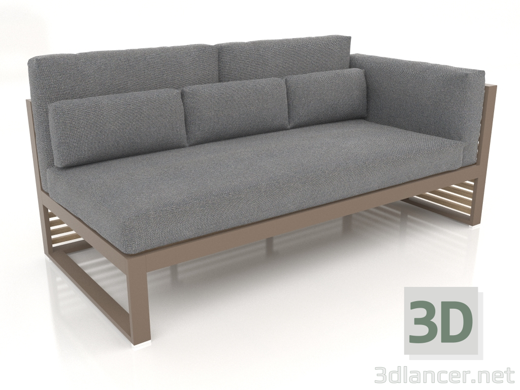 3d model Modular sofa, section 1 right, high back (Bronze) - preview