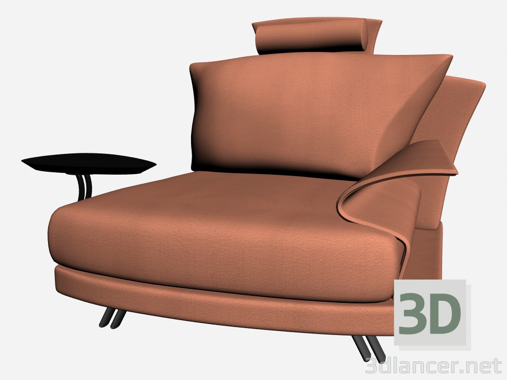 3d модель Супер Рой крісло з підставкою та підголівник 2 – превью