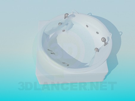 modèle 3D Baignoire jacuzzi ronde pour deux - preview