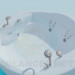 3D modeli İki yuvarlak jakuzili banyo - önizleme