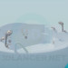 3d model Round jacuzzi bath for two - preview