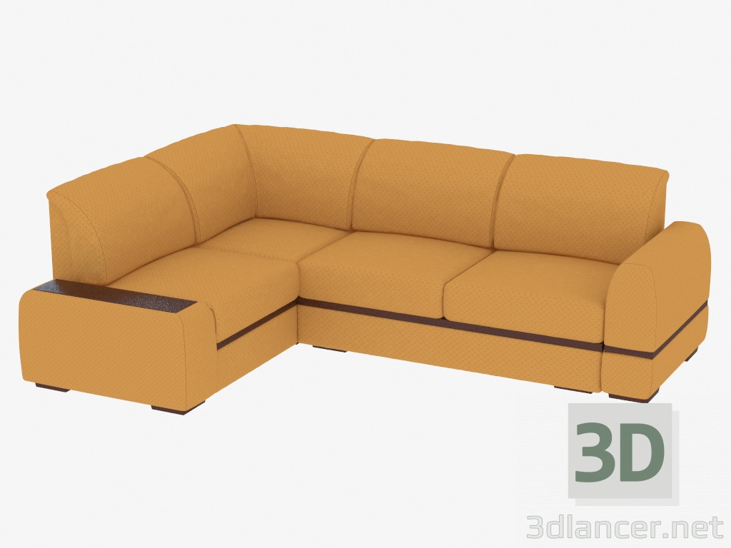 modèle 3D Canapé d'angle pour trois personnes - preview