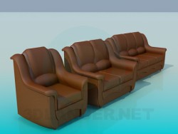 Um conjunto de sofás