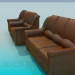 modello 3D Un set di divani - anteprima