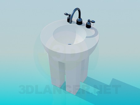 3D Modell Waschbecken mit Beinen - Vorschau