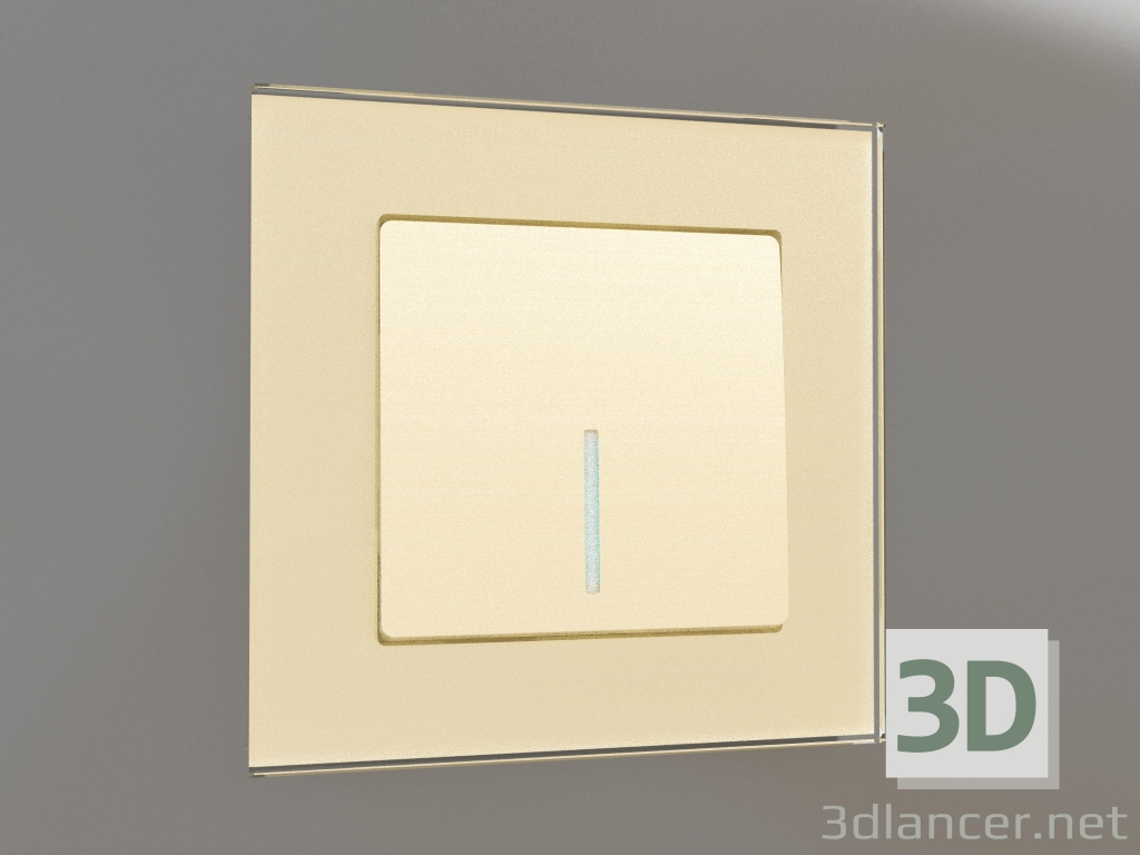 3d model Single-key switch with backlight (champagne) - preview