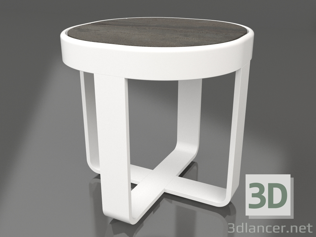 modello 3D Tavolino rotondo Ø42 (DEKTON Radium, Bianco) - anteprima