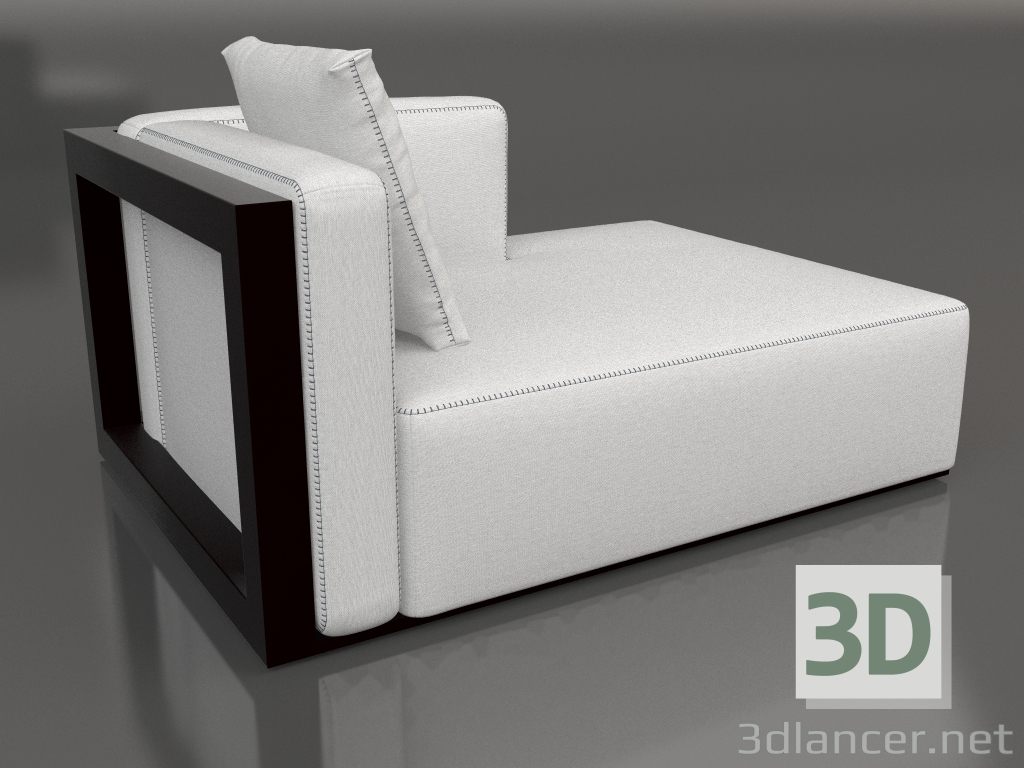modèle 3D Module canapé, section 2 droite (Noir) - preview