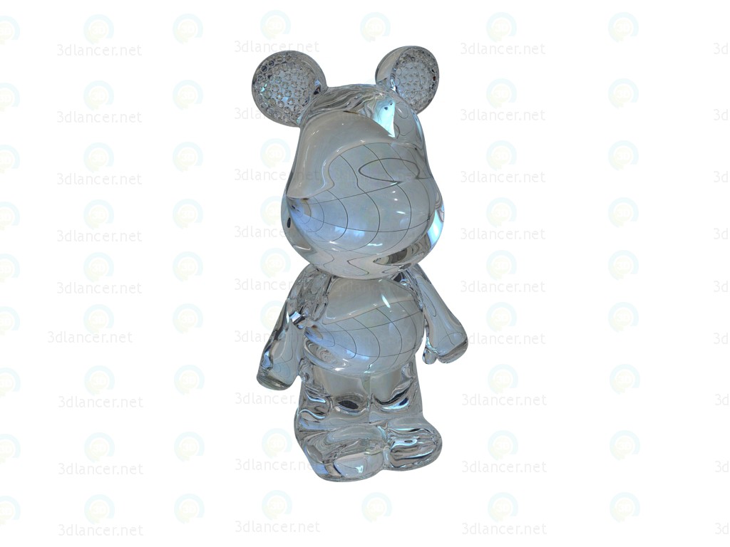 Modelo 3d Urso de Funky porquinho cristal grande - preview