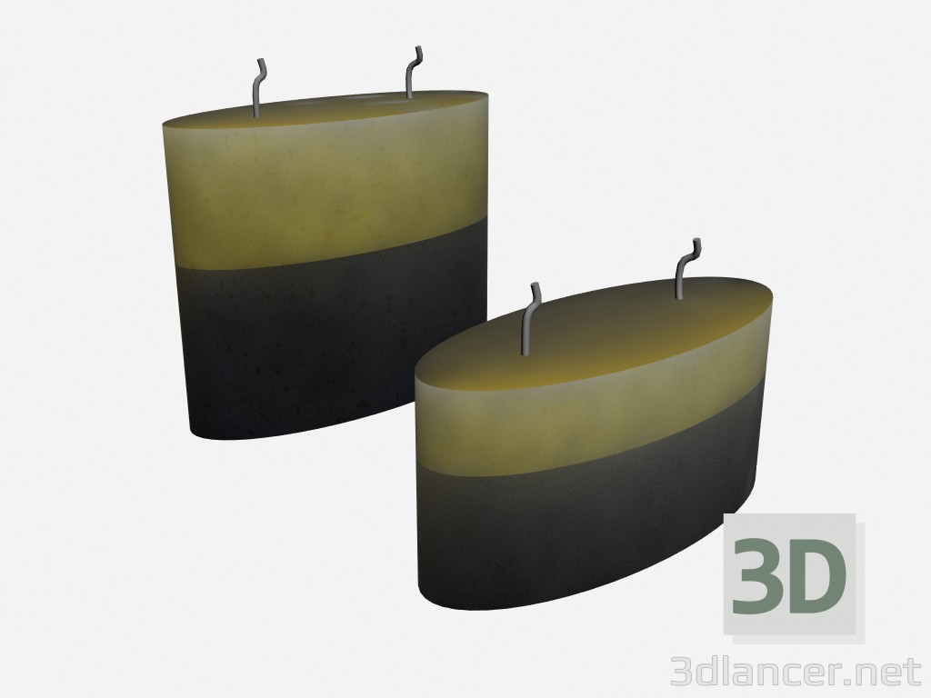 3d model Scented candles in art deco candle Parfume media - preview