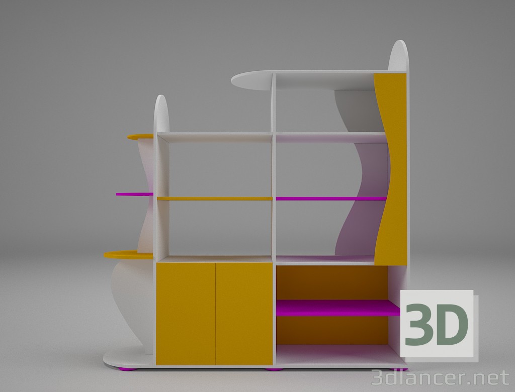 3d Cupboard for books model buy - render